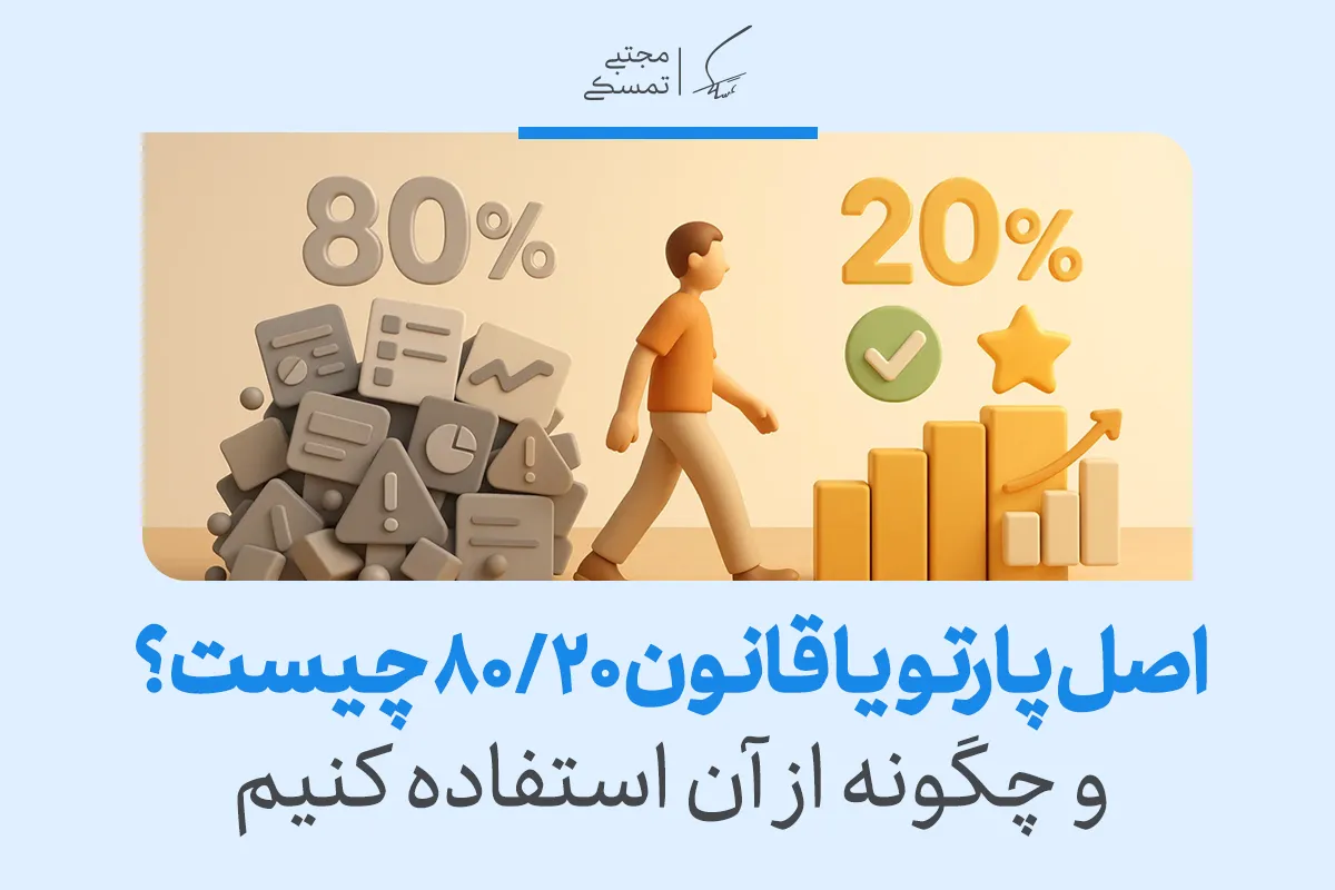 در تصویر، قانون پارتو با نمایش ۲۰٪ از فعالیت‌ها که ۸۰٪ نتایج را ایجاد می‌کنند، برای اولویت‌بندی وظایف نشان داده شده است.