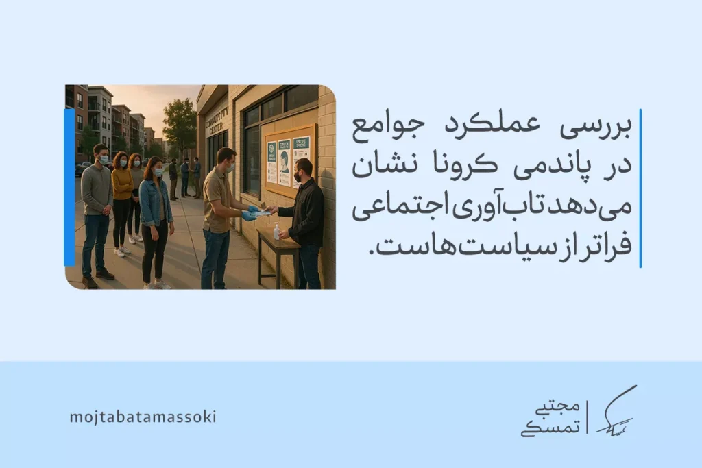 تصویری از همکاری مردم در پاندومی کرونا؛ نشان می‌دهد تاب‌آوری اجتماعی وابسته به همبستگی جمعی است نه فقط سیاست‌ها.